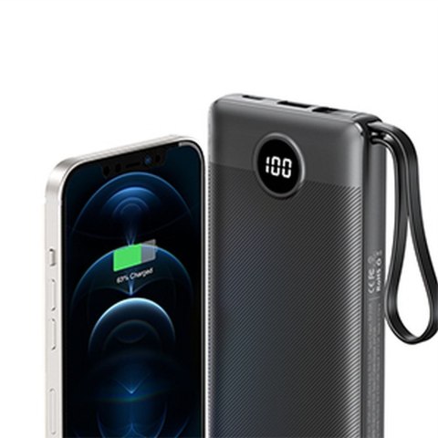 Powerbank Veger C10 (W1116) 10000 mAh z wbudowanymi kablami Micro USB / Typ C / Lightning czarny