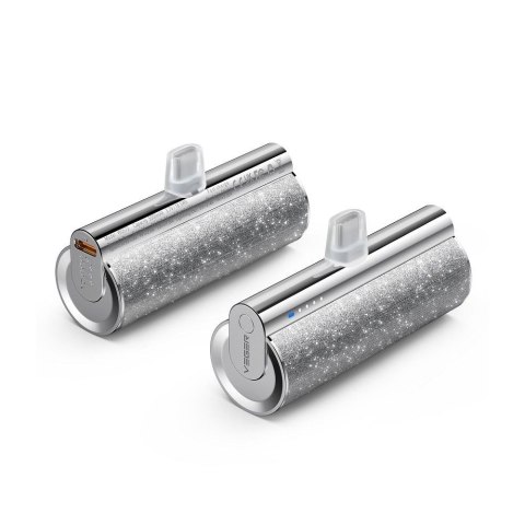 Powerbank Veger PlugOn (W0573P) PD QC3.0 2,4A 12W 5000 mAh z wbudowanym złączem Lightning srebrny