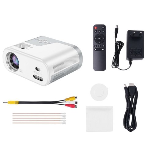 Projektor HD Ready Hoco z systemem Android Wi-Fi Bluetooth 720P DT2 biały