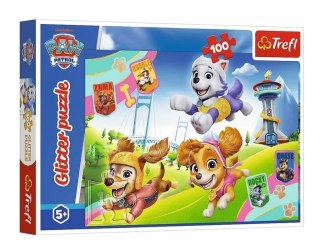 Puzzle 100 Glitter Błyszczące psiaki TREFL