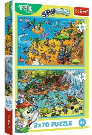 Puzzle 2x70 Trefliki w Krainie Zwierząt TREFL