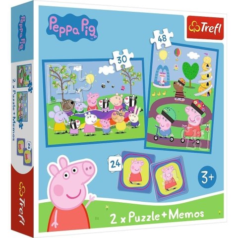 Puzzle 2w1 + memos Chwile ze Świnką Peppą TREFL