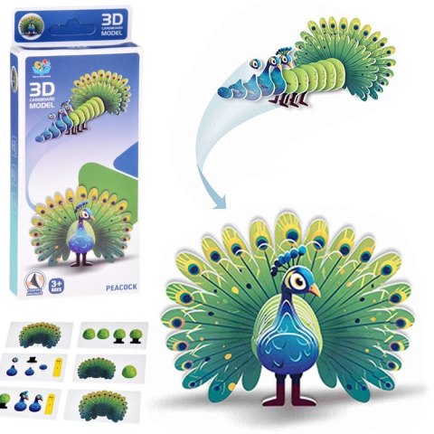 Puzzle 3D kartonowy model kolorowy PAW zrób to sam DIY 18ele ZA5718