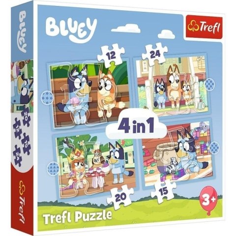 Puzzle 4w1 Bluey i jego świat TREFL