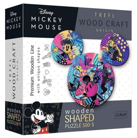 Puzzle 500+5 drewniane kontruowe Mickey TREFL