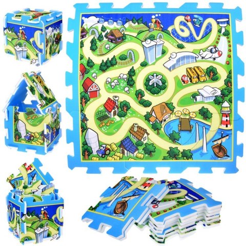 Puzzle piankowe MIASTO - ULICA Mata dla niemowląt 93x93cm ZA3150