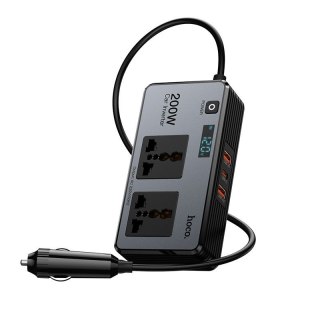 Rozdzielacz gniazda zapalniczki Hoco 2 porty max 200W PD66W/1C2A Z66 czarna