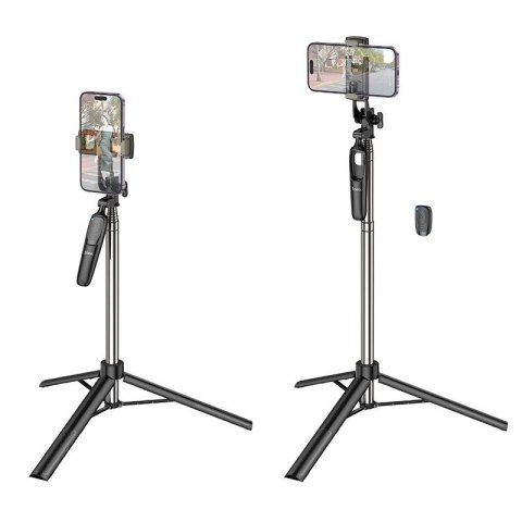 Selfie stick Hoco tripod z pilotem bezprzewodowym K19 czarny