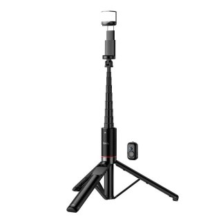 Selfie stick tripod z pilotem bezprzewodowym + światłem LED Hoco K34 czarny