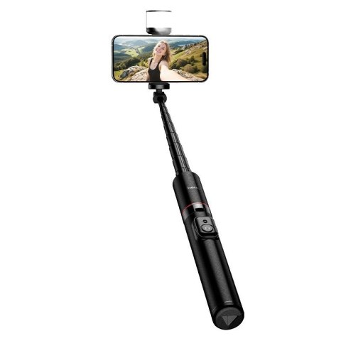 Selfie stick tripod z pilotem bezprzewodowym + światłem LED Hoco K34 czarny