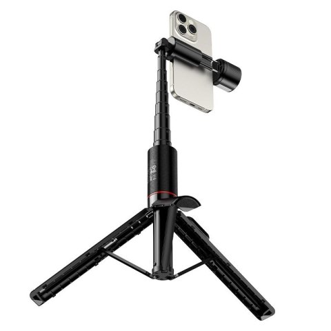 Selfie stick tripod z pilotem bezprzewodowym + światłem LED Hoco K34 czarny
