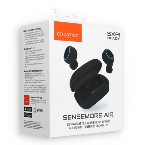 Słuchawki bezprzewodowe douszne Creative Sensemore Air czarne