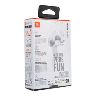 Słuchawki bezprzewodowe douszne JBL IP54 IPX2 Wave Beam białe