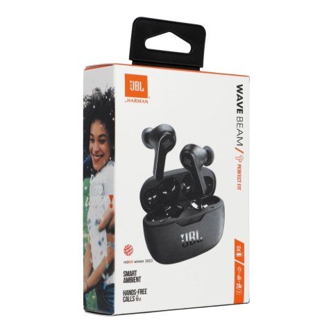 Słuchawki bezprzewodowe douszne JBL IP54 IPX2 Wave Beam czarne