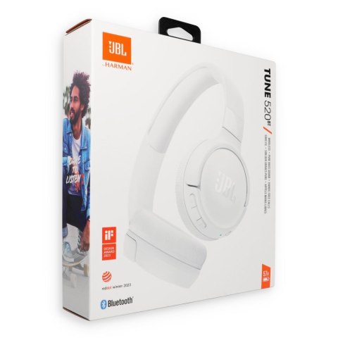 Słuchawki bezprzewodowe nauszne JBL Tune 520BT białe