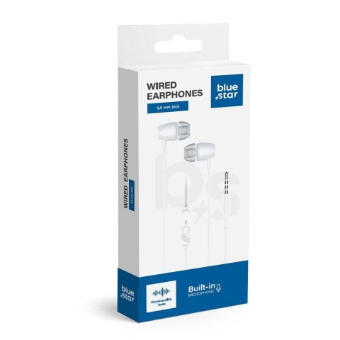Słuchawki przewodowe douszne Jack 3,5 mm Blue Star PA-E67 1,2 m białe