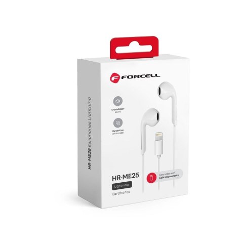 Słuchawki przewodowe douszne Lightning Forcell F-Audio HR-ME25 białe
