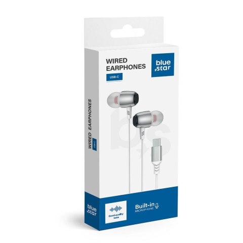 Słuchawki przewodowe douszne USB C (DAC) Blue Star M09C 1,2 m białe