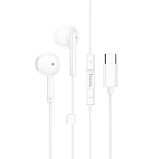 Słuchawki przewodowe douszne USB C Hoco M95 białe