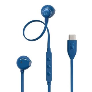 Słuchawki przewodowe douszne USB C JBL 305C niebieskie