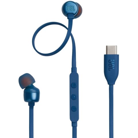 Słuchawki przewodowe douszne USB C JBL Tune 310C niebieskie