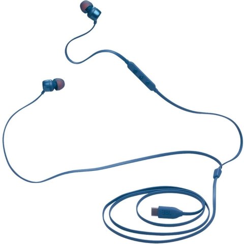 Słuchawki przewodowe douszne USB C JBL Tune 310C niebieskie