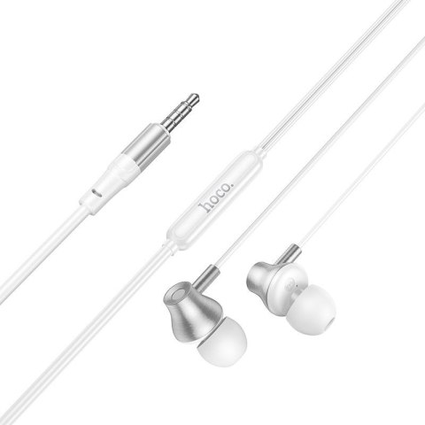 Słuchawki przewodowe douszne z mikrofonem Jack 3,5 mm Hoco M119 srebrne