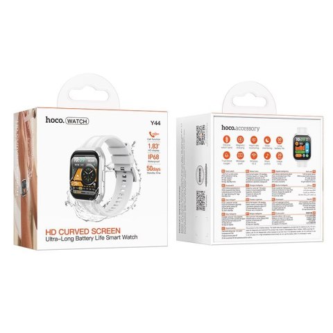 Smartwatch 1,83" IP68 z funkcją rozmowy Hoco Y44 srebrny