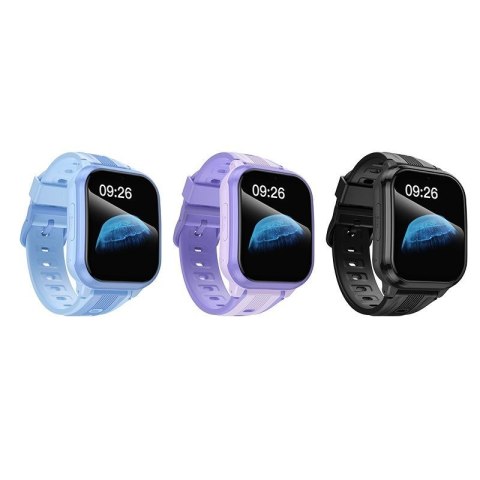 Smartwatch dla dzieci 1,69" 4G GPS z funkcją rozmowy Hoco Y108 fioletowy