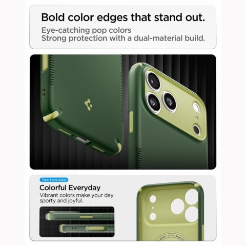 SPIGEN futerał NANO POP HYBRID kompatybliny z MagSafe do IPHONE 18 Pro / 17 Pro avo green