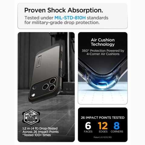 SPIGEN futerał TOUGH ARMOR T kompatybliny z MagSafe do IPHONE 18 Pro / 17 Pro gunmetal