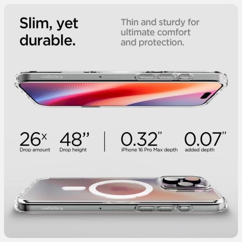 SPIGEN futerał ULTRA HYBRID "T" MAG kompatybilny z MagSafe do IPHONE 16 Pro white