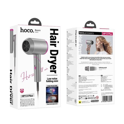 Suszarka do włosów Hoco składana HP13 PLUS czerwony róż