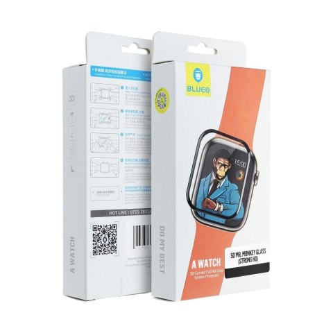 Szkło Hartowane 5D do Apple Watch SE / SE 2 / SE 3 40MM Mr. Monkey Glass (Anti-Static Strong HD) czarne