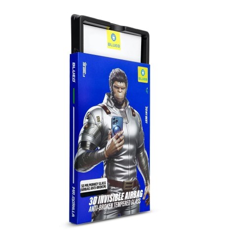 Szkło Hartowane 5D do iPhone 16 PRO MAX Mr. Monkey Glass (3D Invisible Airbag Anti-broken) czarne