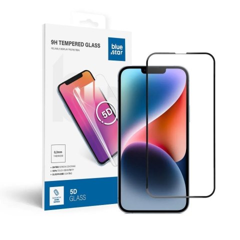 Szkło hartowane 5D do iPhone 13 PRO MAX /14 PLUS (full glue) Blue Star czarne