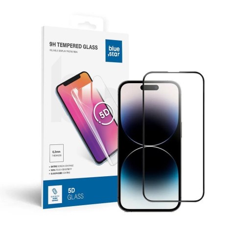 Szkło hartowane 5D do iPhone 14 PRO (full glue) Blue Star czarne