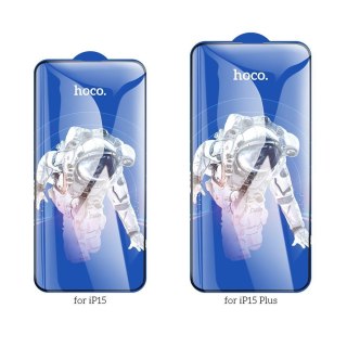 Szkło hartowane 5D do iPhone 15 PLUS / 16 PLUS Hoco HD Guardian shield (SET 10in1) G14 czarne