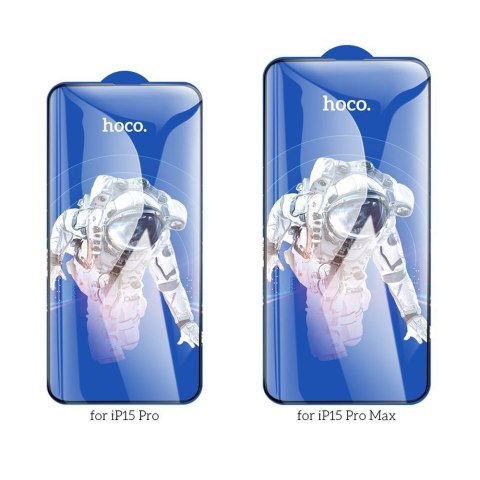 Szkło hartowane 5D do iPhone 15 PRO HD Guardian shield (SET 10in1) Hoco G14 czarne