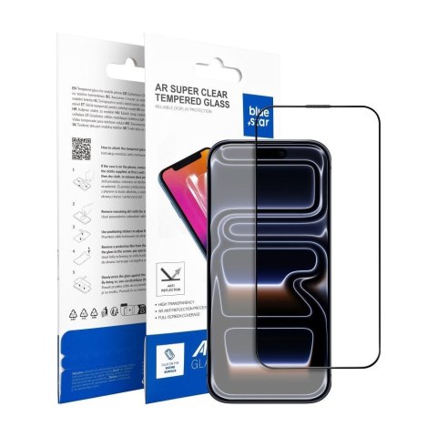 Szkło hartowane 5D do iPhone 15 PRO MAX Blue Star AR czarne