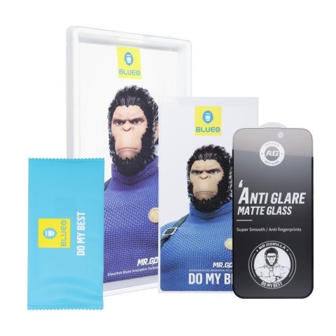 Szkło Hartowane 5D do iPhone 18 PRO Mr. Monkey Glass czarne (Anti-Glare Strong Matte)