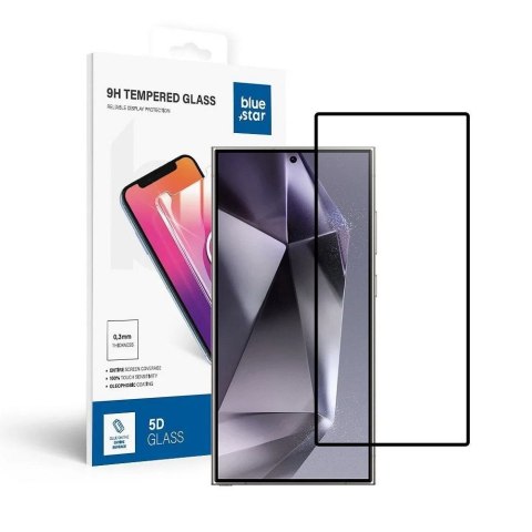 Szkło hartowane 5D do Samsung S25 ULTRA (full glue / case friendly / działający czytnik) Blue Star czarne