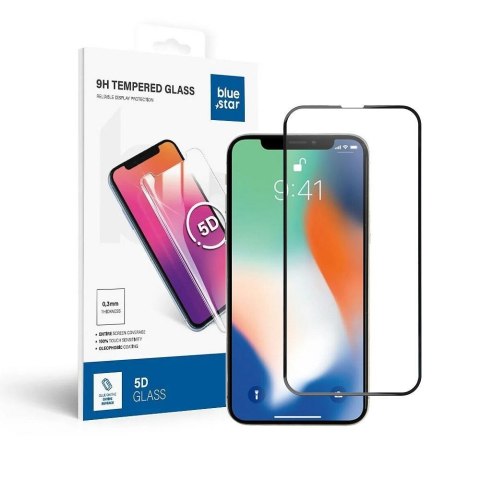 Szkło hartowane 5D do iPhone X (full glue) Blue Star czarne