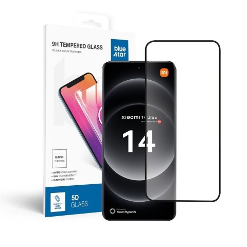 Szkło hartowane 5D do Xiaomi 14 ULTRA Blue Star czarne