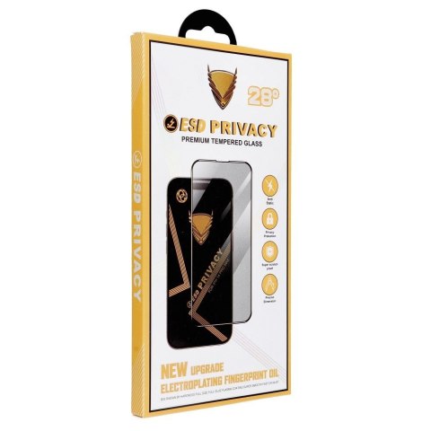 Szkło Hartowane 6D do iPhone 14 PRO OG Premium Privacy Glass czarne