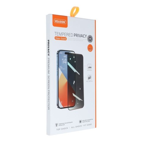 Szkło Hartowane 6D do iPhone 17 Veason Pro Privacy Glass czarne