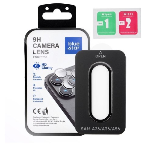Szkło hartowane na aparat do Samsung A36 Blue Star Easy Install czarne