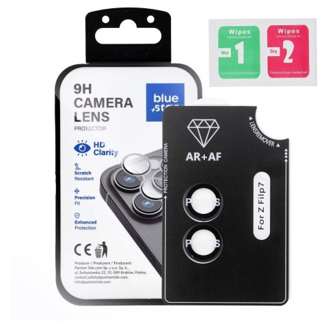 Szkło hartowane na aparat do Samsung FLIP 7 Blue Star Easy Install czarne