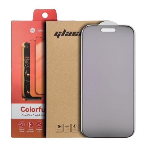 Szkło hybrydowe 5D do iPhone 15 PRO Bestsuit Flexible Colorfull Privacy 180 magenta