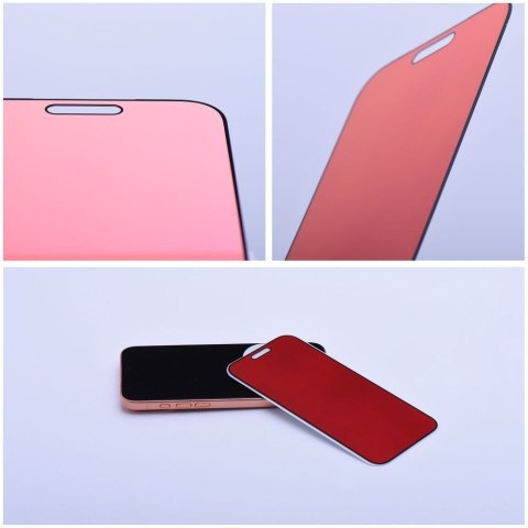 Szkło hybrydowe 5D do iPhone 15 PRO MAX Bestsuit Flexible Colorfull Privacy 180 magenta